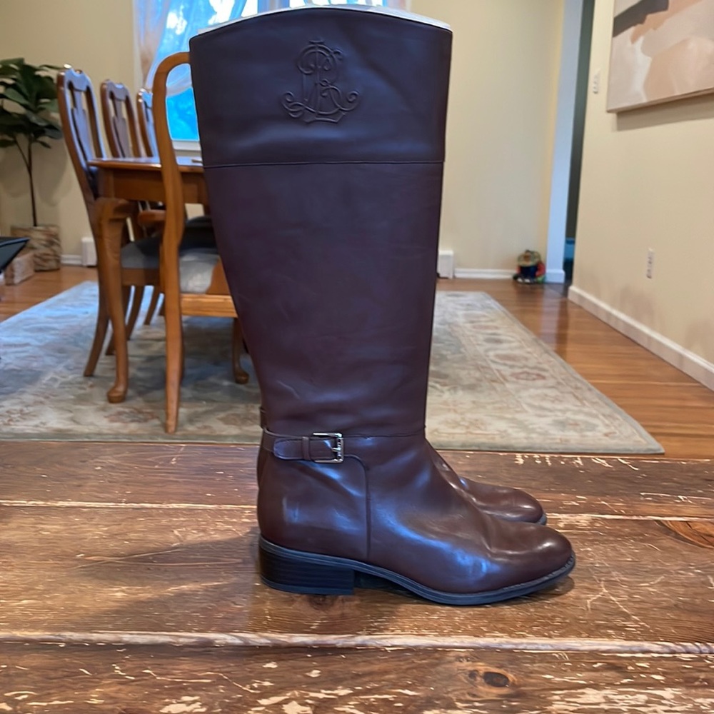 Brown Leather Ralph Lauren Riding Boot